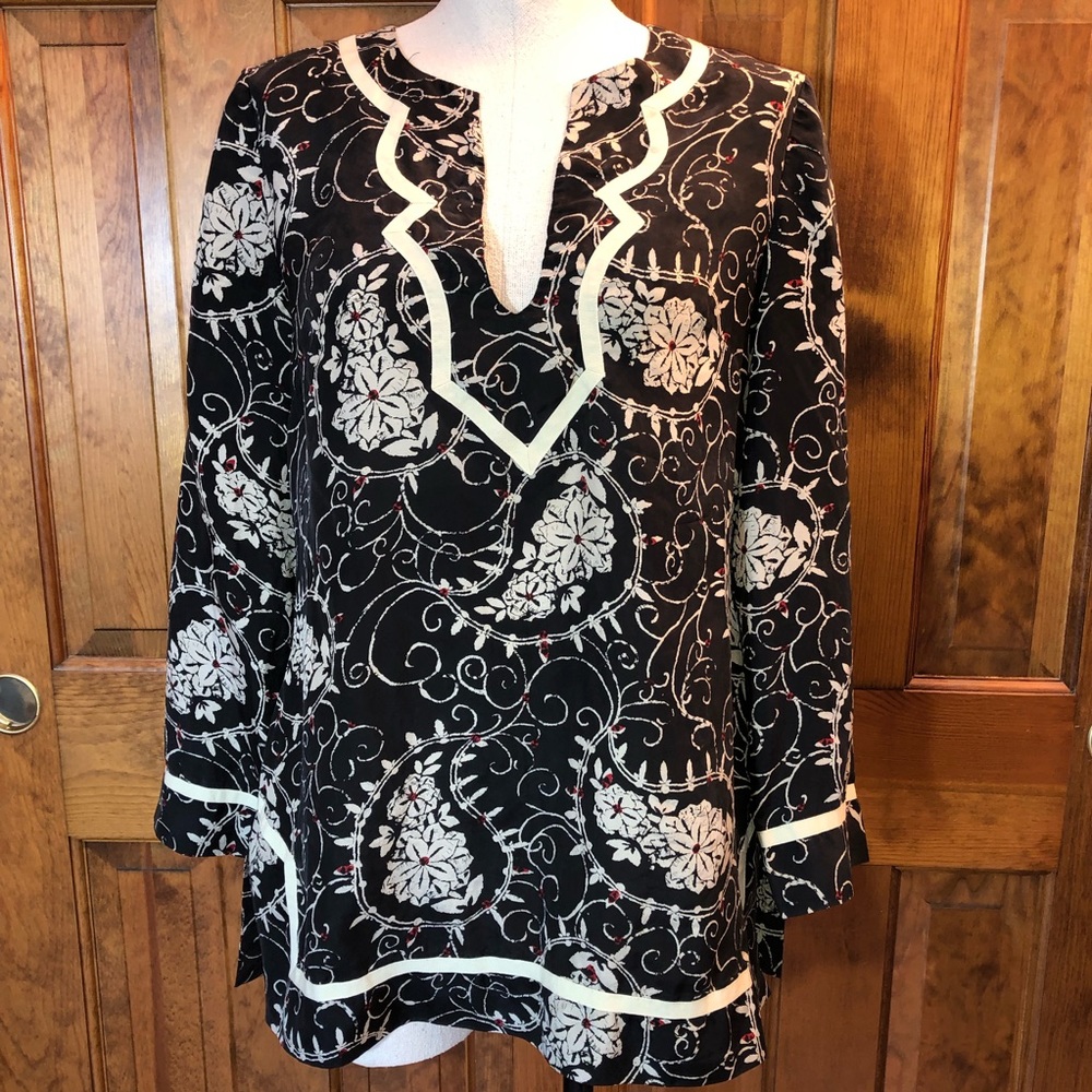 Adrianna Papell Silk Tunic S - Picture 2 of 7